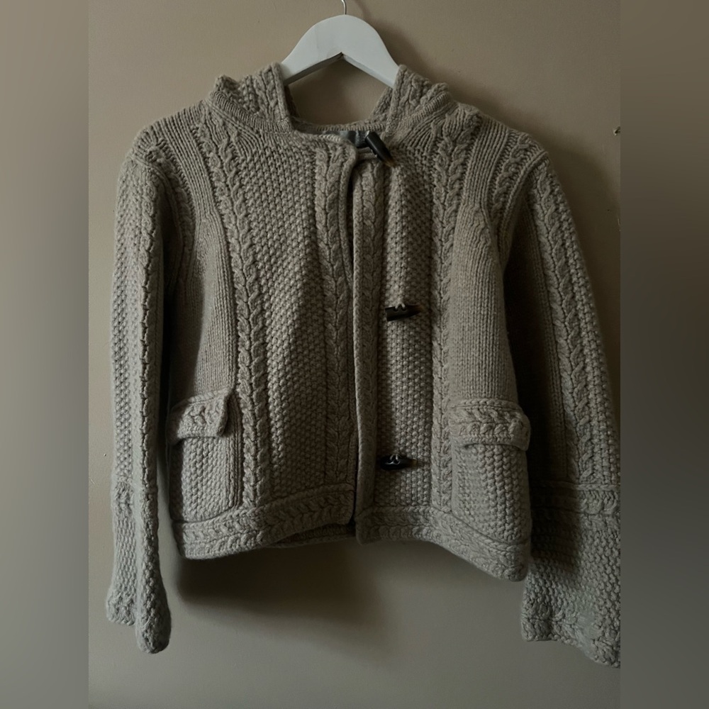 Max Mara Hooded Cardigan flare Hooded Knit Toggle sweater scandi chic ssense co - Picture 7 of 16